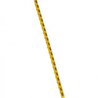 Маркер LEGRAND Duplix чёрная маркировка на желтом фоне заглавная буква S