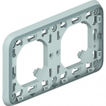 Суппорт LEGRAND с рамкой для встроенного монтажа Программа Plexo серый 2 поста горизонтальная установка серый Суппорт LEGRAND с рамкой для встроенного монтажа Программа Plexo серый 2 поста горизонтальная установка серый