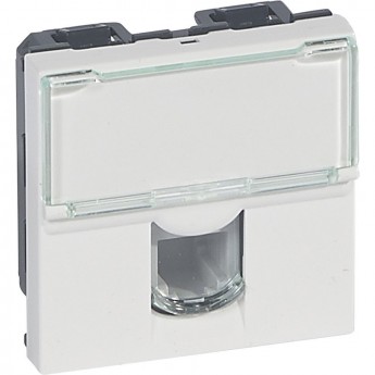 Розетка LEGRAND телефонная RJ 11 Программа Mosaic 4 контакта 2 модуля белый