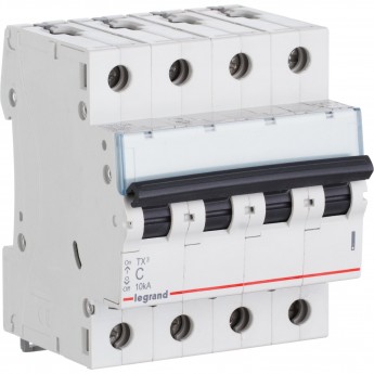 Автоматический выключатель LEGRAND TX³ 6000 6 кА тип C 4П 400 В 25А 4 модуля белый Автоматический выключатель LEGRAND TX³ 6000 6 кА тип C 4П 400 В 25А 4 модуля белый
