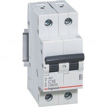 Автоматический выключатель LEGRAND RX3 4,5кА 16А 2П тип C белый Автоматический выключатель LEGRAND RX3 4,5кА 16А 2П тип C белый
