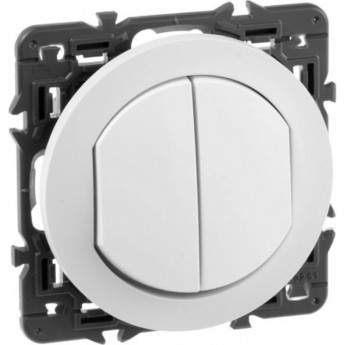 Переключатель LEGRAND Celiane - двухклавишный - IP 44, белый Переключатель LEGRAND Celiane - двухклавишный - IP 44, белый